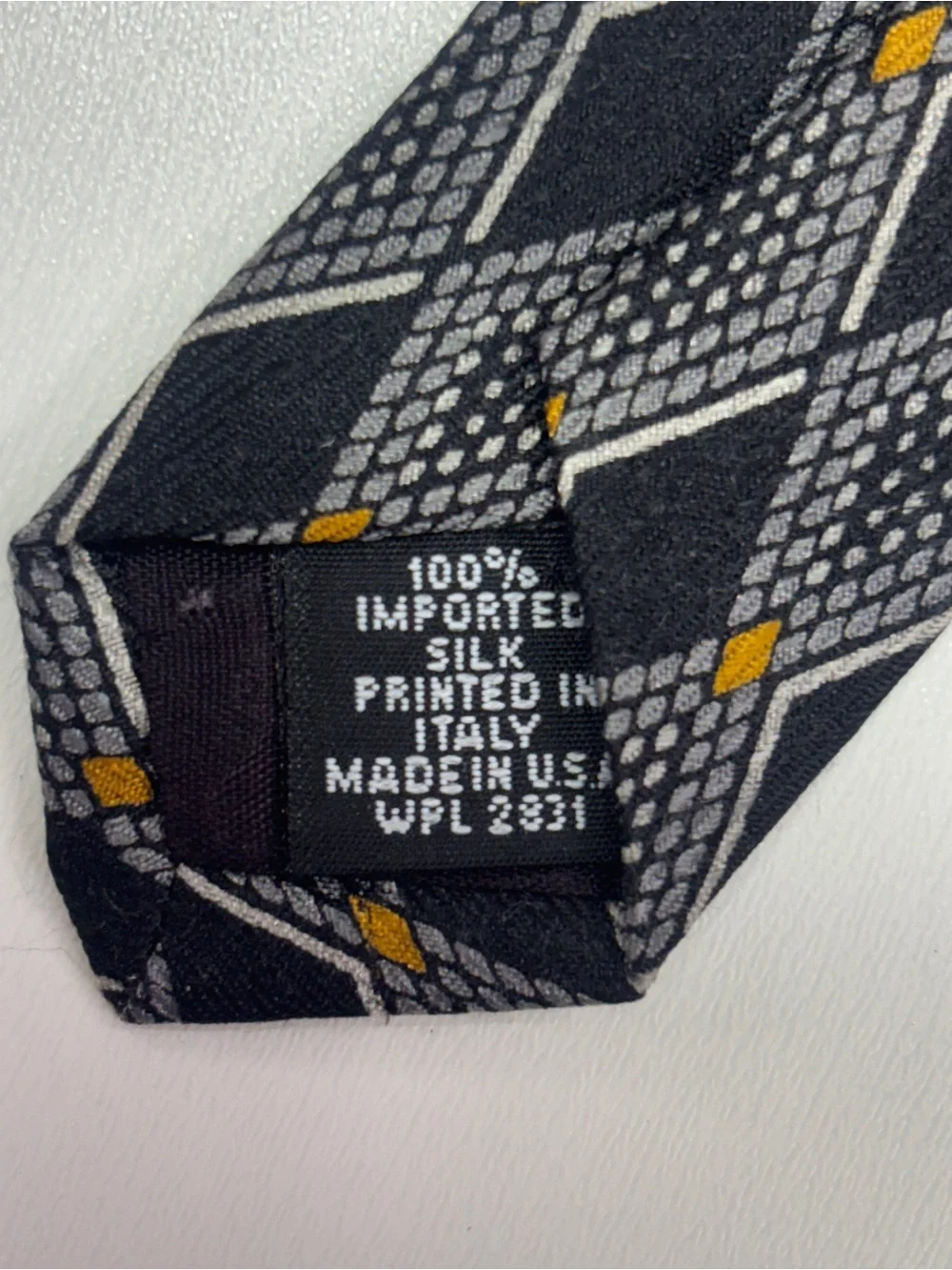 Vintage 90s Louis Feraud Silk Geometric Wide Tie Made in USA
